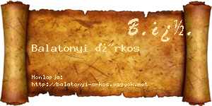 Balatonyi Árkos névjegykártya